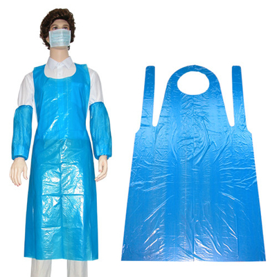 Grembiule eliminabile del PE dell'anti barriera, grembiuli di plastica blu della prova della polvere