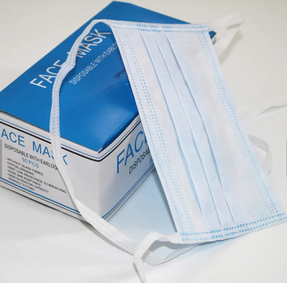 Maschera chirurgica eliminabile delle anti goccioline della polvere anti, maschera di protezione di 3 pieghe con i legami