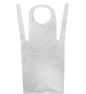 Grembiule di plastica eliminabile del PE trasparente impermeabile per pulire