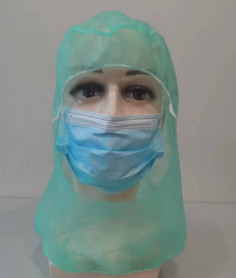 Balaclava eliminabile protettivo verde Hood For Hospital Workshop