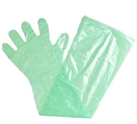 Guanti di plastica eliminabili su misura, materiale lungo del LDPE dei guanti veterinari