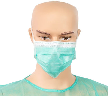 La maschera di protezione protettiva eliminabile chirurgica 3 pieghe con i legami ISO14385 ha certificato