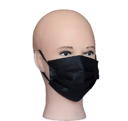 Colore eliminabile non tessuto del nero della piega 25gr della maschera di protezione 3 con i cicli dell'orecchio