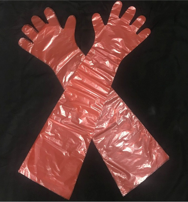 Guanti di plastica eliminabili stretti dell'acqua, guanti veterinari lunghi del LDPE