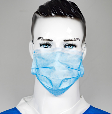 Maschera chirurgica eliminabile delle anti goccioline della polvere anti, maschera di protezione di 3 pieghe con i legami