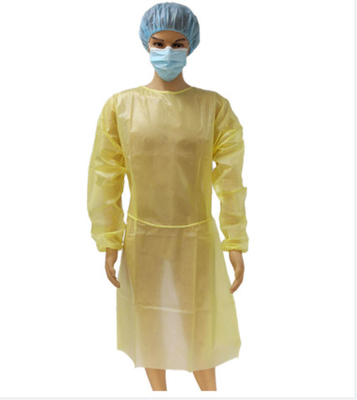 Colore giallo chirurgico degli abiti eliminabili protettivi resistenti liquidi